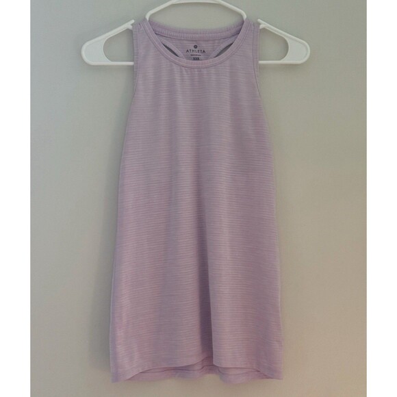 ATHLETA Women's Sz XXS Racer Back Striped Purple Tank Top Yoga 422982 - Picture 1 of 3